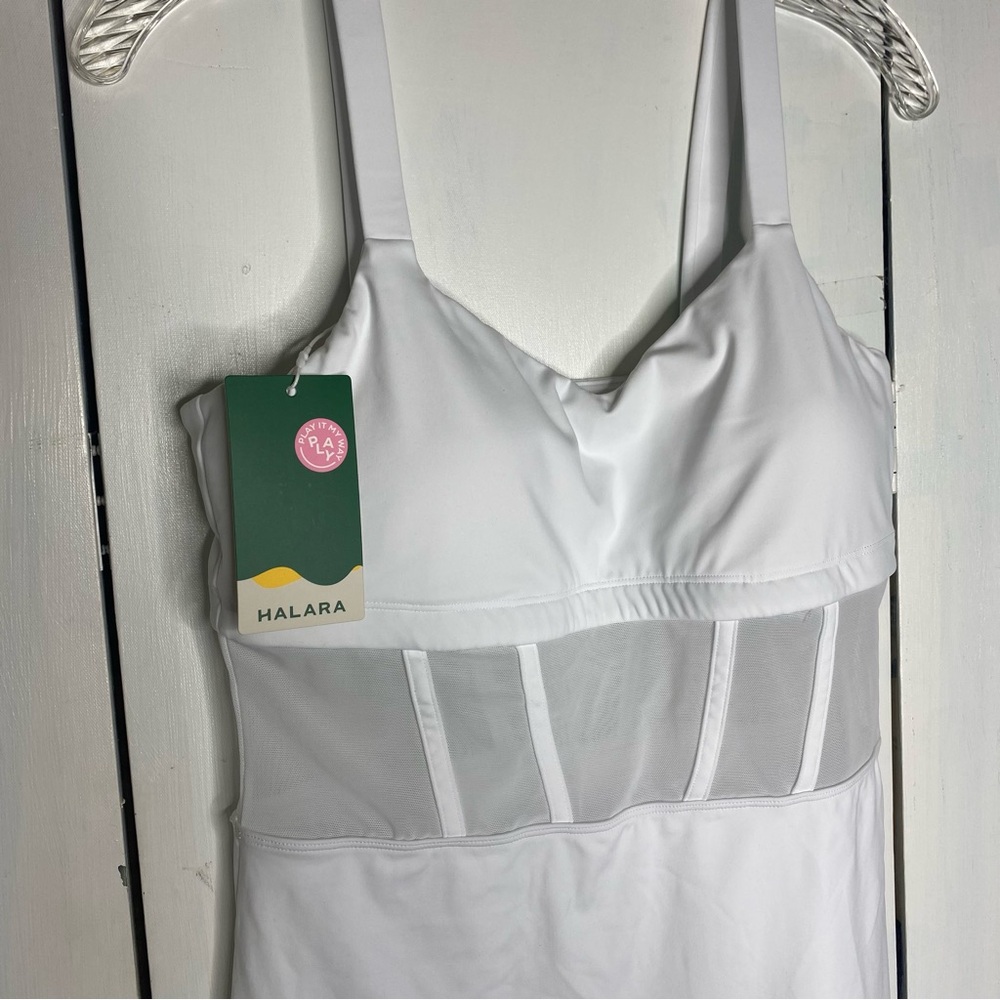 Halara Softlyzero™ Airy Contrast Mesh Corset Style Bodycon Casual Dress M NWT - Picture 5 of 7